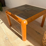 Gangso Mobler Solid Teak Square Table with Slate Top