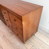 Louvered Front Walnut Low Dresser