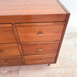 Louvered Front Walnut Low Dresser