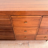 Louvered Front Walnut Low Dresser