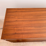 Louvered Front Walnut Low Dresser