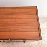 Louvered Front Walnut Low Dresser