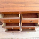 Louvered Front Walnut Low Dresser