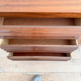 Louvered Front Walnut Low Dresser