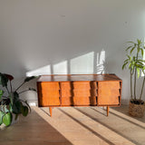 Walnut Louvered Front Low Dresser