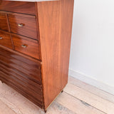 Louvered Front Walnut Highboy Dresser