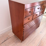 Louvered Front Walnut Highboy Dresser