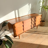 Walnut Louvered Front Low Dresser