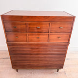 Louvered Front Walnut Highboy Dresser