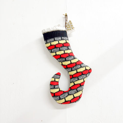 Red, Yellow, Gray Christmas Stocking