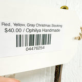 Red, Yellow, Gray Christmas Stocking