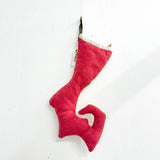 L Orange Leather Patch Stocking