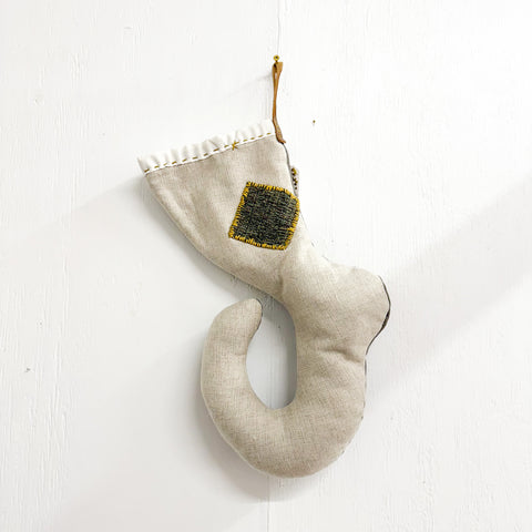 Tan w/ Patch Christmas Stocking