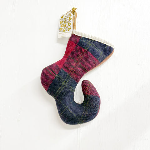 Sm Burgundy Plaid Stocking