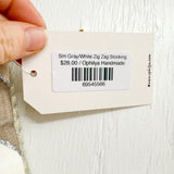 Sm Gray/White Zig Zag Stocking