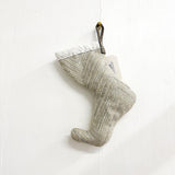 Sm Blue/White Zig Zag Fabric Stocking