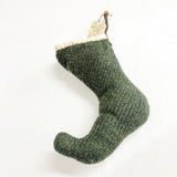 Sm Green Floral Stocking