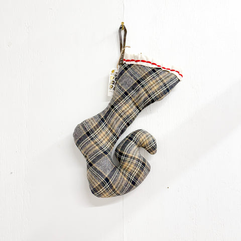 Navy Curly Toe Stocking