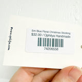 Sm Blue Floral Christmas Stocking