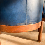 Pair of Vintage Blue Barrel Chairs