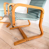 Pair of Vintage Seafoam Green Thonet Chairs