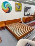 Danish Jesper Teak Queen Bed w/ Nightstands