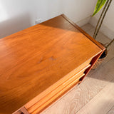 Danish Teak Low 9 Drawer Dresser