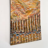 Vintage Abstract Art - “Harbor Sunset”