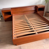 Danish Teak Queen Bed w/ Attached Nightstands — by Tørring