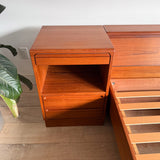 Danish Teak Queen Bed w/ Attached Nightstands — by Tørring