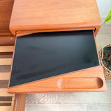 Danish Teak Queen Bed w/ Attached Nightstands — by Tørring