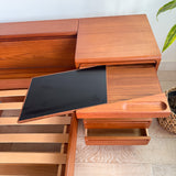 Danish Teak Queen Bed w/ Attached Nightstands — by Tørring