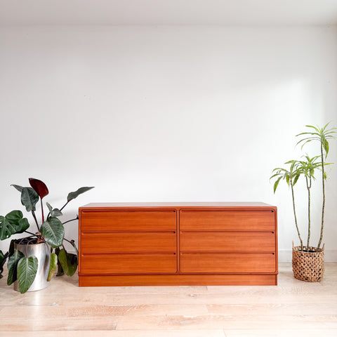 Danish Teak Low Dresser by Tørring