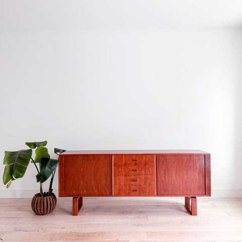 Danish Teak Credenza w/ Tambour Doors