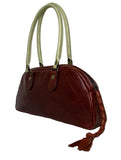 Leather Bowling Handbag