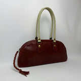 Leather Bowling Handbag