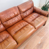 Vintage Brown Vinyl Sleeper Sofa
