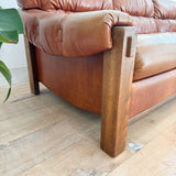 Vintage Brown Vinyl Sleeper Sofa