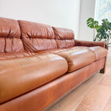 Vintage Brown Vinyl Sleeper Sofa