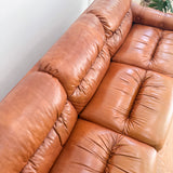 Vintage Brown Vinyl Sleeper Sofa
