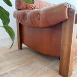 Vintage Brown Vinyl Sleeper Sofa