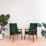 Pair of Vintage High Back Lounge Chairs