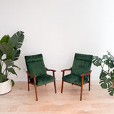 Pair of Vintage High Back Lounge Chairs