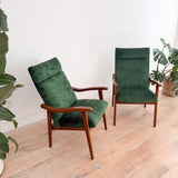 Pair of Vintage High Back Lounge Chairs