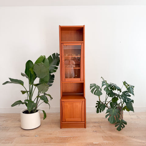 Danish Teak Tall Cabinet w/ Glass Door