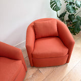 Pair of Vintage Swivel Lounge Chairs - New Upholstery