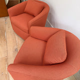 Pair of Vintage Swivel Lounge Chairs - New Upholstery