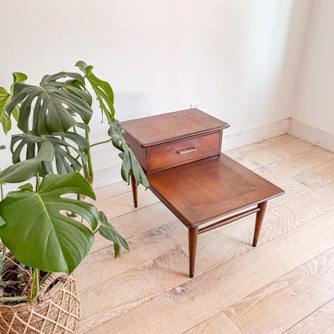 Mid Century Walnut Step Table