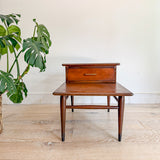 Mid Century Walnut Step Table