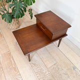 Mid Century Walnut Step Table